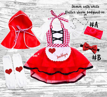 Little Red Riding Hood Costume Romper: Halloween Dress & Cape