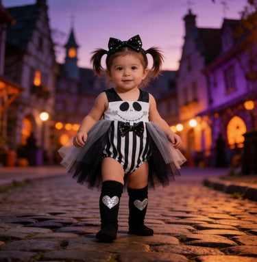 Girls Skeleton Romper Halloween Costume Romper