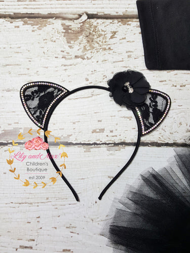 Halloween Cat Tutu Costume: Meow Outfit with Ears Headband