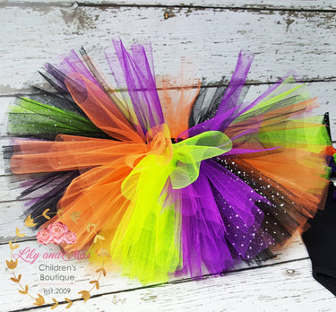 Witch Tutu Outfit: Halloween Birthday Costume with Hat or Headband