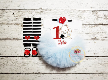 Alice ONEderland Birthday Outfit: Tutu Dress, Headband & Leg Warmers