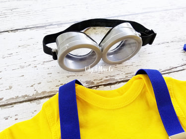 Halloween Girls Costume: Personalized Yellow Outfit with Glasses Royal blue tutu