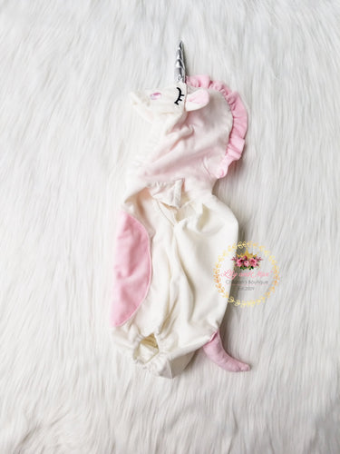 Personalized Unicorn Romper: Baby Costume with Silver Horn