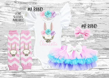 EASTER BUNNY floral girls smash cake outfit