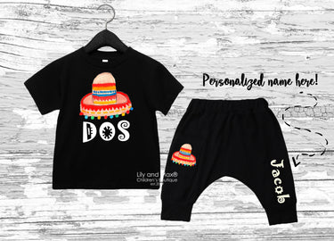 Tres Birthday Boy Outfit: Fiesta Taco 3rd Birthday Bodysuit & Harem Pants Set
