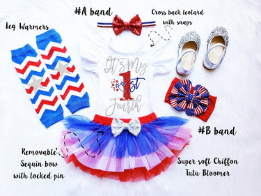 1st Birthday Girl Outfit: Patriotic Tutu Bloomer Set
