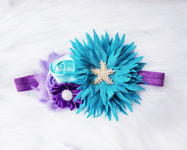 Mermaid Flower Headband: Seashell, Pearl & Starfish - Baby, Toddler