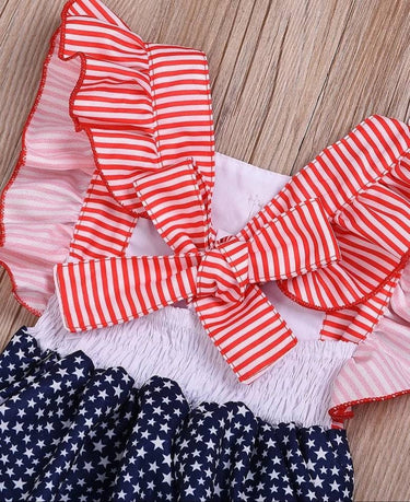 Personalized 4th of July Baby Romper Set: Patriotic Girl Outfit