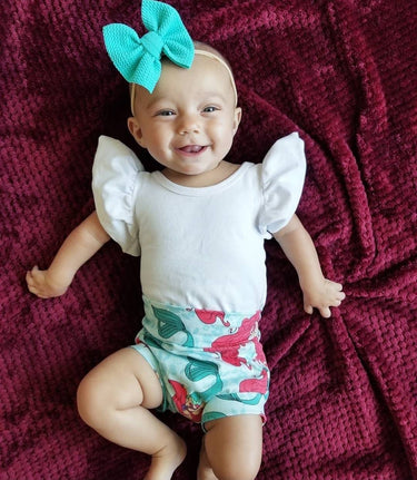 Buffalo Plaid Cross Back Leotard: Flutter Sleeve Baby Clothes