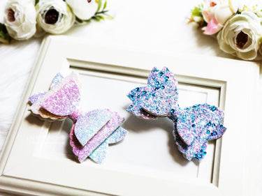 Glitter Bow Alligator Clip: Unicorn, Mermaid Styles