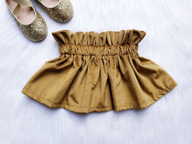 Red Velvet Baby Skirt: High-Waisted Paper Bag Style