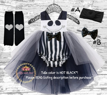 Girls Skeleton Romper: Halloween Costume with Sequin Bow
