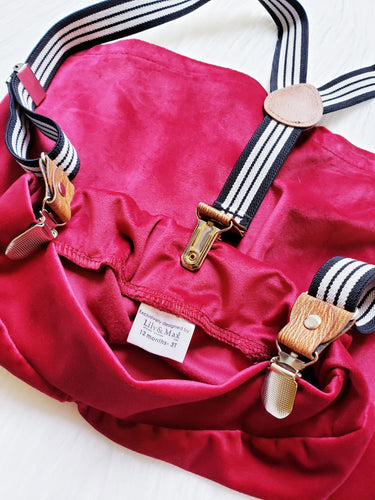 Burgundy Velvet Baby Boy Shorts: Christmas Holiday Outfit