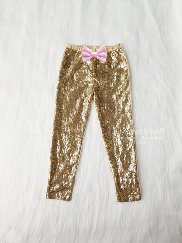 Gold Sequin Baby Pants: Birthday Girl Outfit