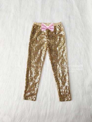 Gold Sequin Baby Pants: Birthday Girl Outfit