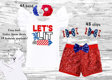 4th of July Sequin Short Set: Patriotic Baby Outfit
