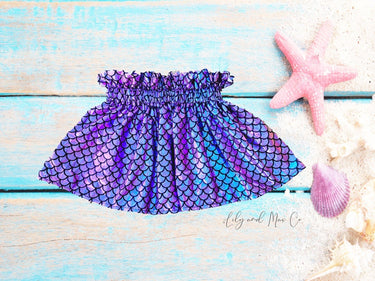 Iridescent Mermaid Skirt: Baby Girl 1st Birthday Outfit- Lily and Max