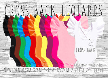 Cross Back Leotard: Cotton Flutter Sleeve Bodysuit