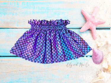 Iridescent Mermaid Skirt: Baby Girl 1st Birthday Outfit- Lily and Max