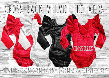 Velvet Cross Back Leotard: Flutter Sleeve Bodysuit with Snaps