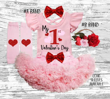 My 1st Valentine's Day Outfit: Pink Pettiskirt Set with Headband