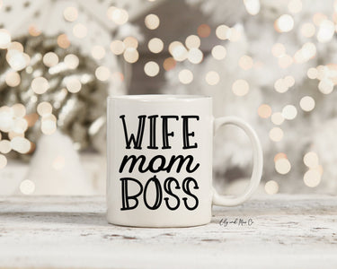 Wife Mom Boss Mug, Mother's Day Gift, Mama Birthday Gift