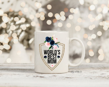 Floral World's Mom Ceramic Mug, Mother's Day Gift