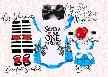 Alice ONEderland Birthday Romper Outfit: First Birthday Costume