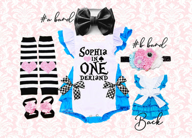 Alice In ONEderland Romper Set: Birthday Outfit, Leg Warmers & Headband