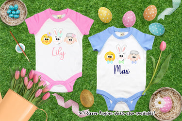 Personalized Easter shirts Chick-Bunny-Lamb