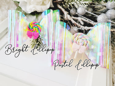 Iridescent Jelly Bow Clip: Lollipop Alligator Hair Clip