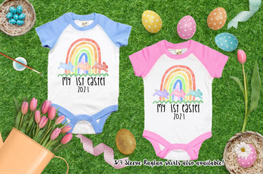 My 1st Easter Bodysuit, Rainbow Bunny Outfit