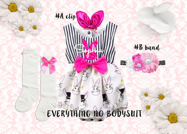 Bunny Romper Outfit: Personalized Easter Baby Girl Set