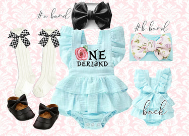 Alice ONEderland Romper Set: Tea Party Birthday Outfit