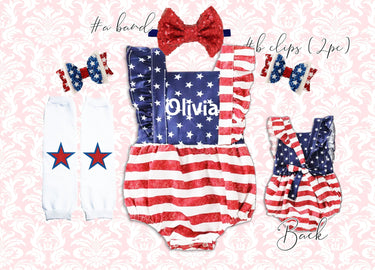 Personalized 4th of July Baby Romper Set: Patriotic Outfit