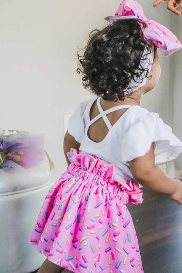 Sweet One Donut 1st Birthday Outfit: Leotard & Sprinkle Skirt