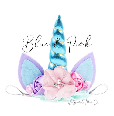Unicorn Headband: Silver Glitter Elastic, Jeweled Flowers