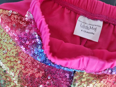 Rainbow Sequin Baby Shorts: Birthday Outfit