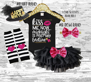 New Year Baby Outfit: Tutu Bloomer Set with Hat & Bow