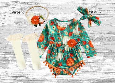 Pumpkin Pom Pom Baby Romper: Thanksgiving Outfit