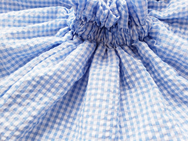 Seersucker Paper Bag Waist Skirt: Pink or Blue Plaid
