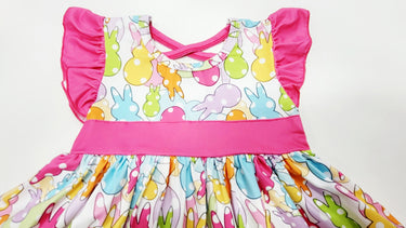 Easter Peeps Baby Girl Dress: Rainbow Tutu Outfit