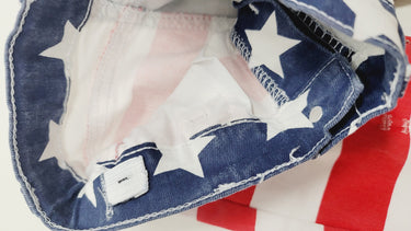 1st 4th of July Outfit: Denim Pants Set, Flutter Sleeve Leotard