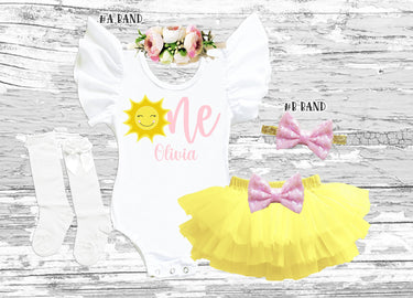 Sunshine 1st Birthday Outfit: Yellow Tutu Bloomer