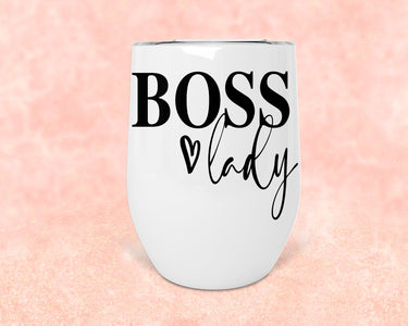 Boss Lady Wine Tumbler: Stainless Steel 12oz Gift