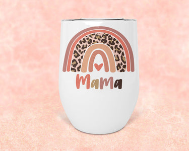 Boho Rainbow Mama Wine Tumbler, Mother's Day Gift (12oz)