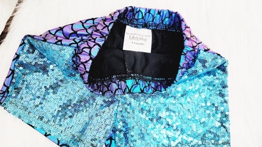 Mermaid Sequin Shorts for 0-3M to 8y-10y, Halloween Costume, 1st Birthday, Spandex
