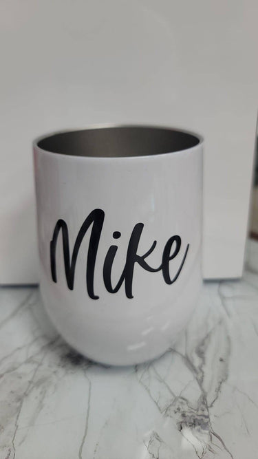 Personalized Lion Dad Wine Tumbler, Stainless Steel 12oz