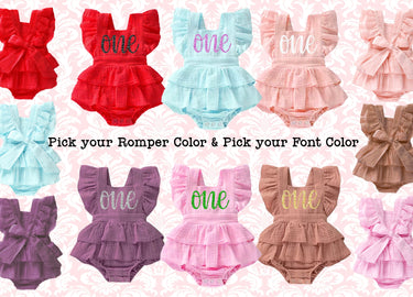 Boho 1st Birthday Romper: Ruffle Back, Adjustable Straps