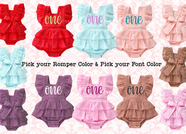 Boho 1st Birthday Romper: Ruffle Back, Adjustable Straps